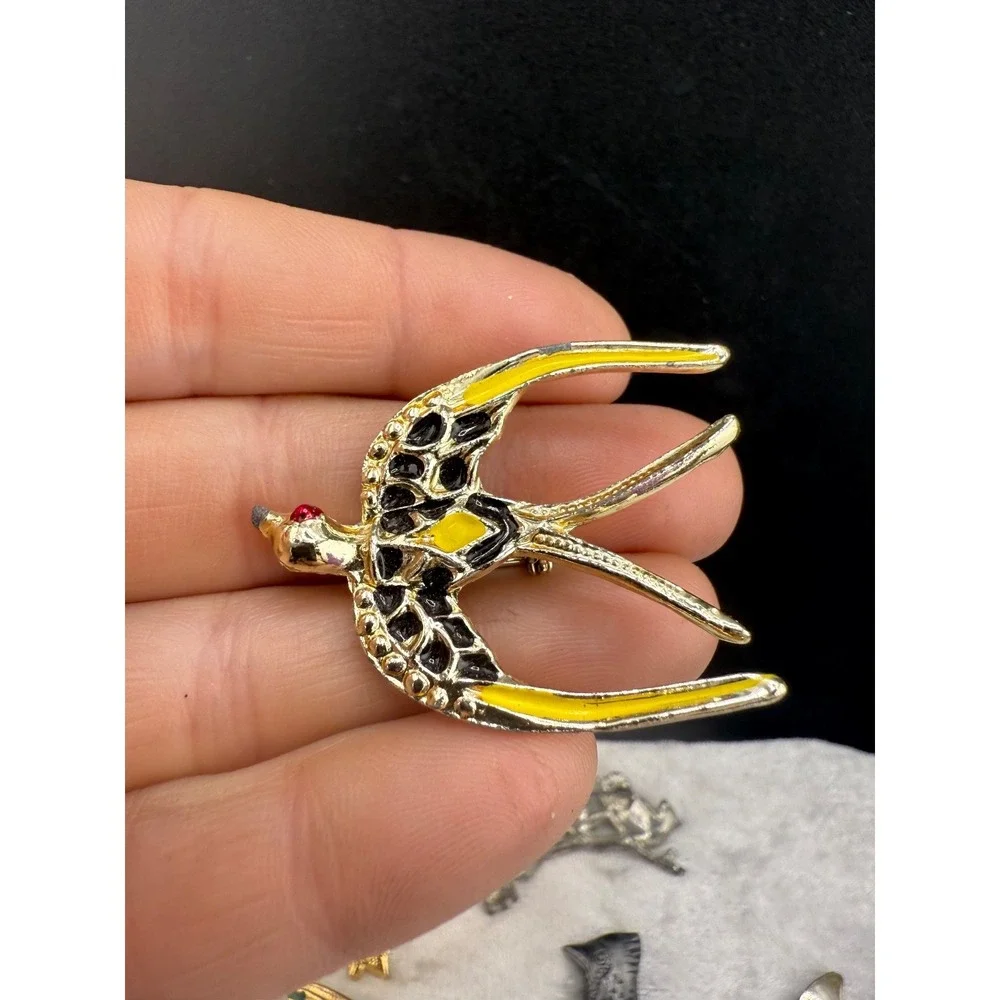 Vintage Bird‎ Brooch Lot Silver Tone